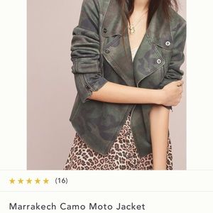 Anthropology Marrakech Camo Moto Jacket
